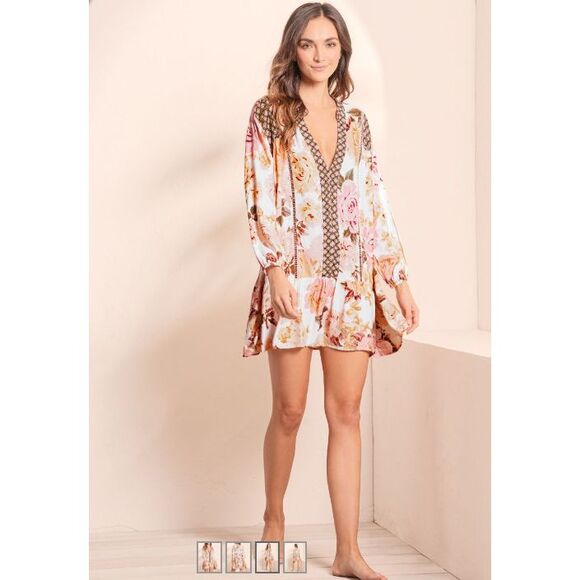 Maaji Afrodita Macy Tunic Cover Dress Women's Small S Beach Swim Coverup Flowy - Picture 3 of 4